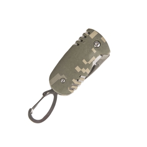 MIL-TEC - Obesek za ključe z zložljivim nožem Camo