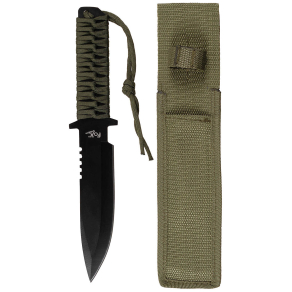 Fox Outdoor – fiksni taktični nož s paracord vrvjo
